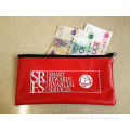 Red 0.8 Thickness Pvc Money Package Zipper Bank Bags With Logo Oem